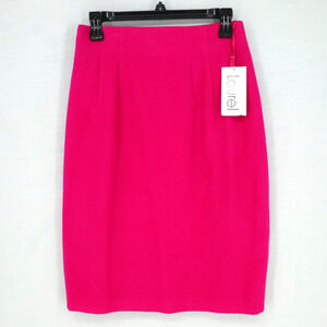 Laurel Escada Skirt Womens 8 US 40 Pink Wool Lined Pencil Straight Vintage New